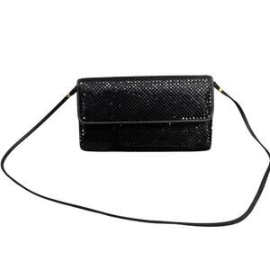 Whiting & Davis Black Metal Mesh Evening Formal Bag Clutch Purse